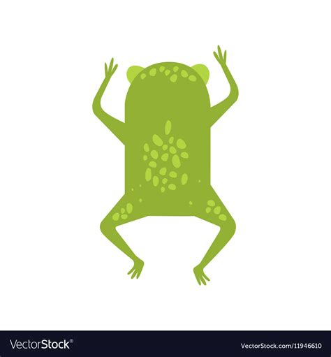 Frog Running Away Turning Its Back Flat Cartoon Vector Image