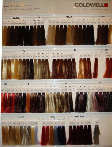 Goldwell Hair Color Chart For Salons And Hair Color Chart Goldwell