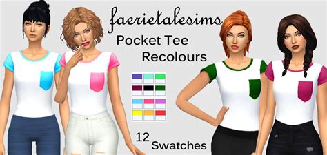 Maxis Match Cc For The Sims 4 • Faerietalesims ♥ Pocket Tee Recolours