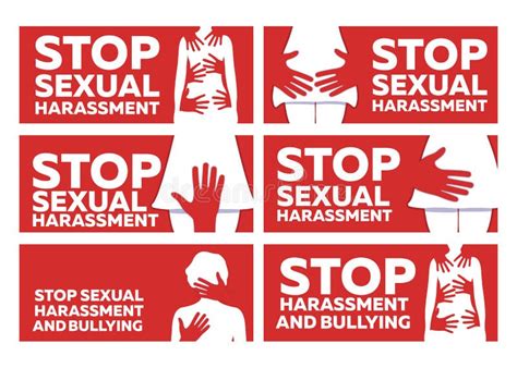stop sexual harassment and bulling banner on red background gender equality label and logo