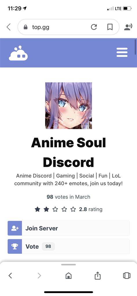 I Recently Discovered This Server Anime Soul Discord And Want To Join