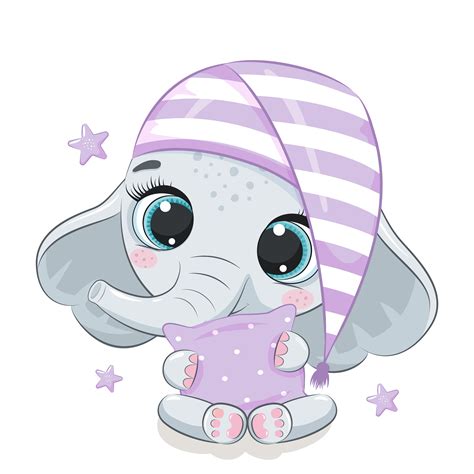 Cute Baby Elephant 1213386 Vector Art At Vecteezy