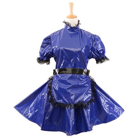 New Arrival Custom Made Sissy Maid Pvc Lockable Dress Uniform Cosplay