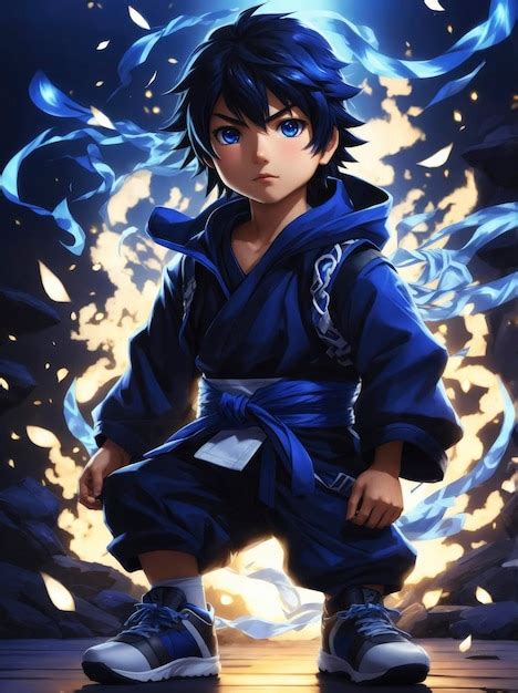 Premium Ai Image Anime Boy Wearing Ninja Clothing