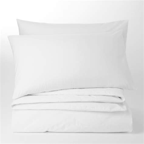 Pure Cotton Plain Dye White Duvet Cover Dunelm