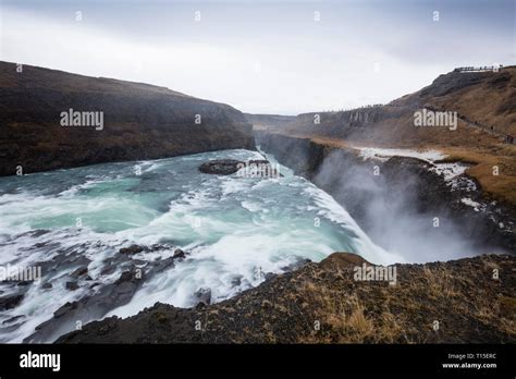 Iceland Golden Circle Gullfoss Waterfall Stock Photo Alamy