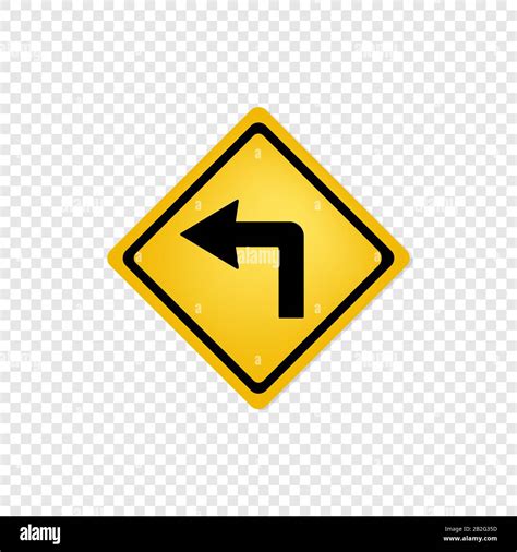 Road Sign Left Turn Icon Vector Eps10 Stock Vector Image And Art Alamy