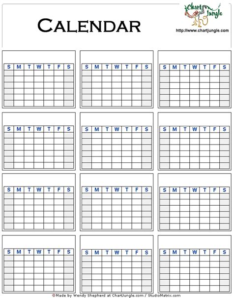 Yearly Blank Calendar With Holidays Free Printable Templates Images