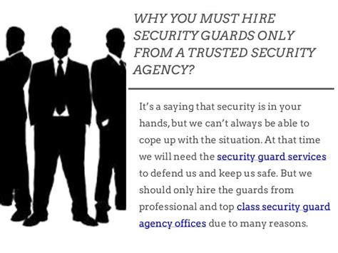 Why You Must Hire Security Guards Only From A Trusted Security Agency