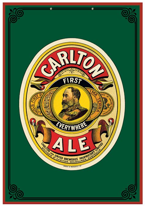 Carlton Brewery Ale ‘first Everywhere Green Poster Australian Beer