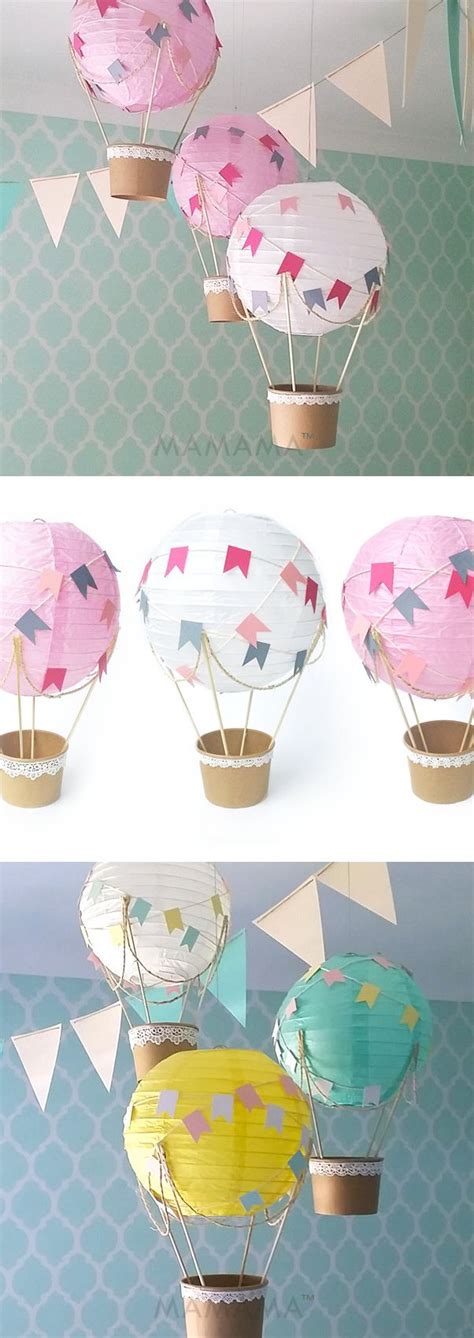 Hot air balloons paper lanterns are super cool and adorable. Whimsical Hot Air Balloon Decoration DIY kit , Nursery ...