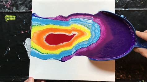 68acrylic Pouring 🌈 Pour With Dust Pan Youtube