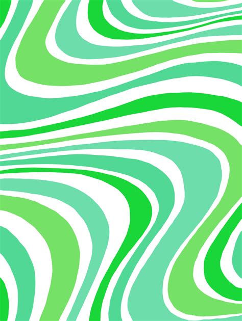 Wavy Green Hippie Wallpaper Picture Collage Wall Cute Patterns