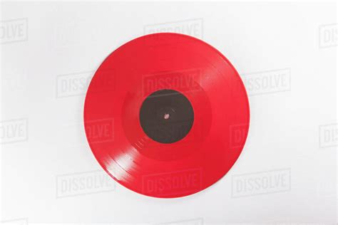 Close Up Of Red Record Over White Background Stock Photo Dissolve