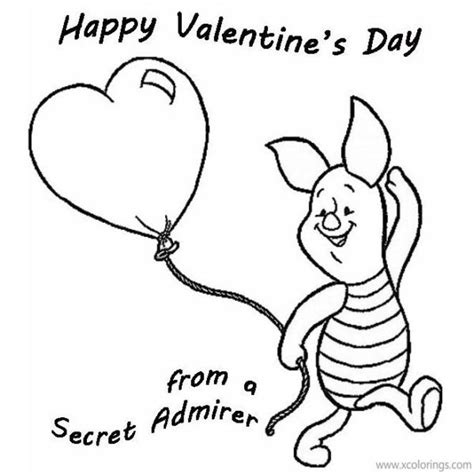Winnie The Pooh Valentines Coloring Pages Piglet And Eeyore