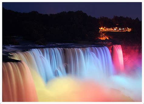 Niagara Falls Light Show In Evening