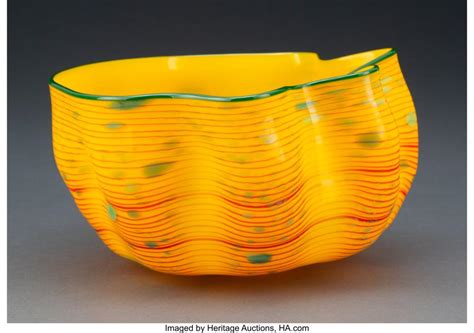 Sold Price Dale Chihuly American B 1941 Desert Yellow Macchia With
