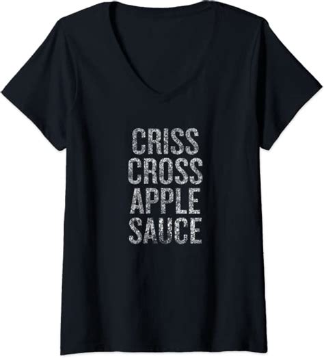Womens Criss Cross Apple Sauce V Neck T Shirt Clothing