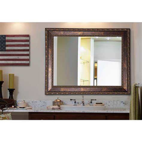 27 In W X 33 In H Framed Rectangular Bathroom Vanity Mirror In Bronze