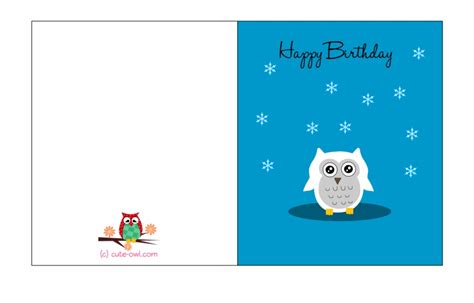 Maybe you would like to learn more about one of these? Adorable Snowy Owl Happy Birthday Card - Happy Birthday Printable Foldable Cards | Transparent ...