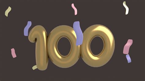 100 number 3D model animated | CGTrader