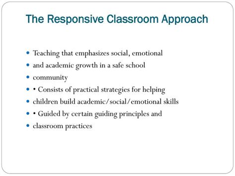 Ppt The Responsive Classroom Approach Powerpoint Presentation Id 2565026