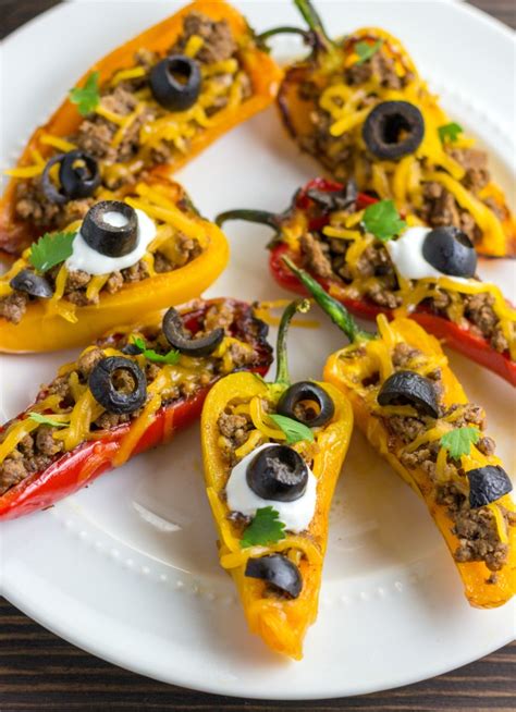 Bring brown rice and water to a boil in a saucepan. Keto Taco Stuffed Mini Peppers | Beauty and the Foodie