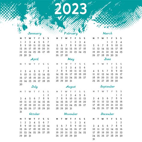 Gambar Grunge Biru Kalender 2023 Kalender 2023 Kalender Transparan