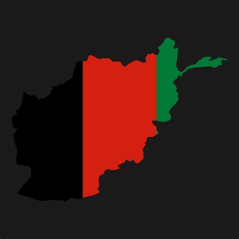 Afghanistan Map Silhouette With Flag On Black Background 3330726 Vector