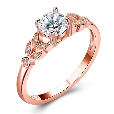 175ct Aaa Zircon Engagement Rings For Women Rose Gold Wedding Rings