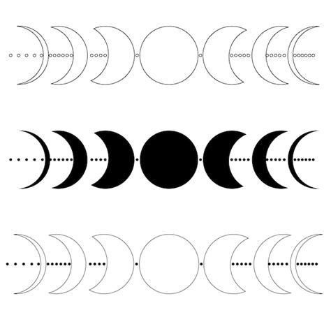 Premium Vector Vector Doodle Illustration With Moon Phases Magic