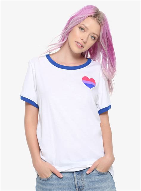Bisexual Pride Flag Heart Ringer T Shirt Hot Topic Bisexual Pride