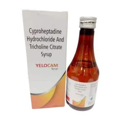 Yelocam Cyproheptadine Hydrochloride Tricholine Citrate Syrup