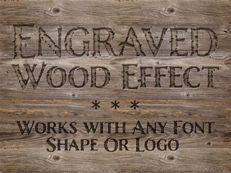 Premium Psd Engraved Wood Text Effect Mockup Text Effects Engraved