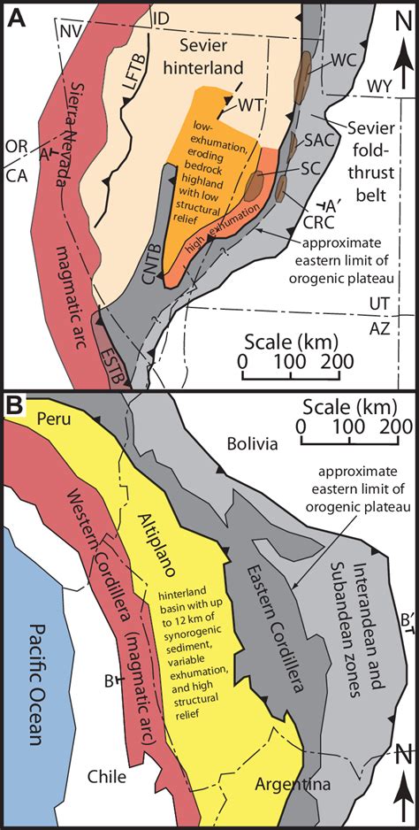 A Generalized Geologic Map Of The Sevier Orogenic Belt Approximately