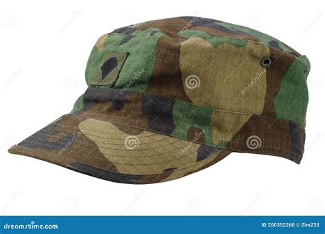 Us Army Woodland Pattern Camo Patrol Cap Stock Photo Image Of Forest
