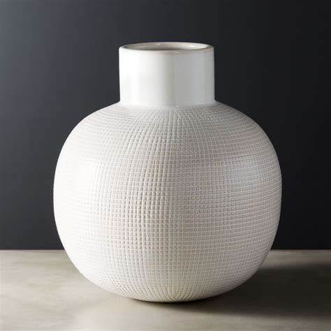 White Textured Vases Cb2