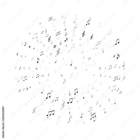 Music Notes Treble Clef Flat And Sharp Symbols Flying Vector
