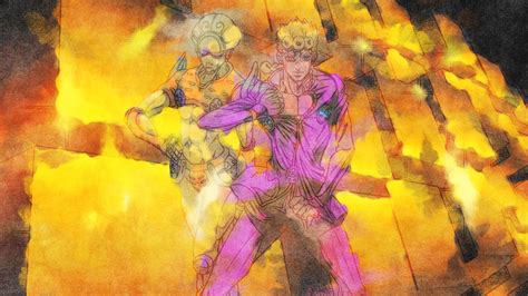 Jojo Giorno Giovanna With Fire Like Background Hd Anime Wallpapers Hd
