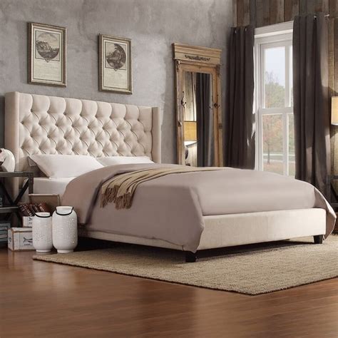 Naples Wingback Button Tufted Upholstered Bed By Inspire Q Artisan On Sale Bed Bath And Beyond