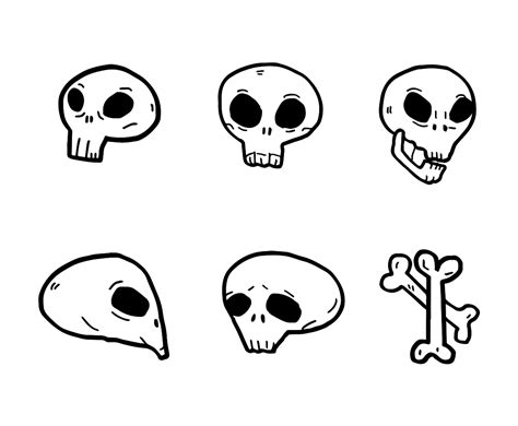 Cartoon Skull Vector Set Vector Art And Graphics