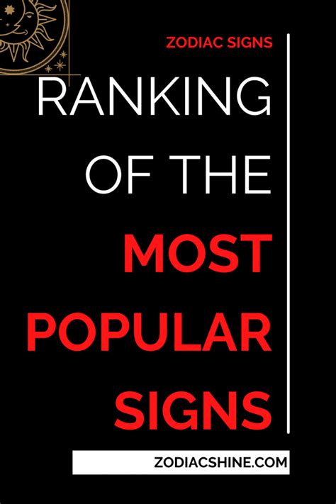 Ranking Of The Most Popular Signs Zodiac Shine