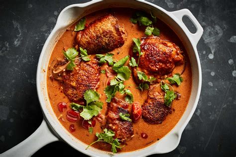One Pot Braised Chicken With Coconut Milk Tomato And Ginger Recipe