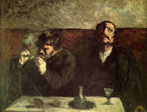 Honoré Daumier Man Smoking And Absinthe Drinker 1856 60 Painting Honore Daumier History
