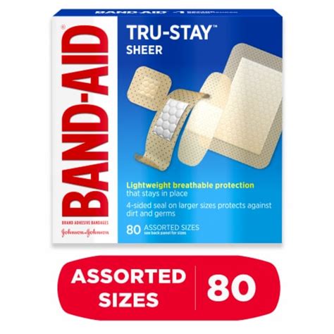 Band Aid Brand Tru Stay Sheer Assorted Sizes Adhesive Bandages 80 Ct
