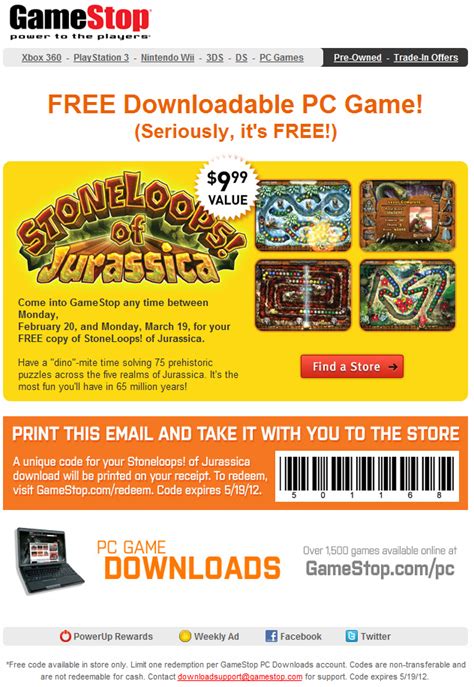 Gamestop Free Downloadable Pc Game Printable Coupon
