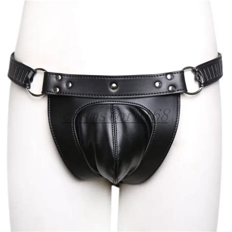 Real Leather Male Chastity Belt Device Cage Restraint Underwear Sexy Pants Hot 2503 Picclick