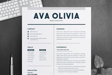 You can find a sample cv for use in the business world, academic settings, or one that lets you focus on your particular skills and abilities. Clean Resume Template Word, CV Design, Resume Template, CV Word, Simple Resume - Crella