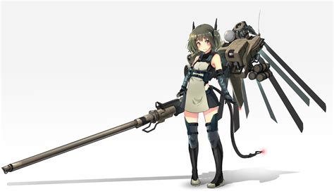 Download 4883x2876 Anime Girl Mecha Heavy Weapons Guns Wallpapers