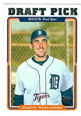 Justin Verlander Baseball Card Detroit Tigers Topps Yot